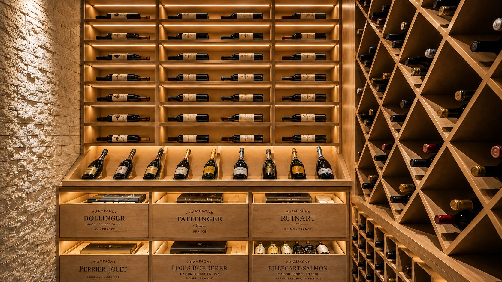 Custom joinery wine cellar