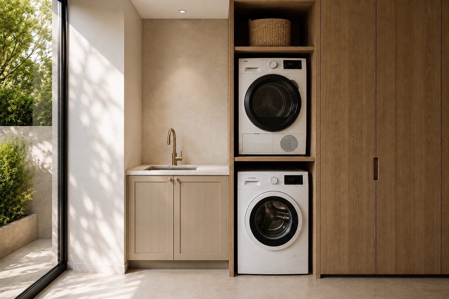 Built-in laundry cabinetry