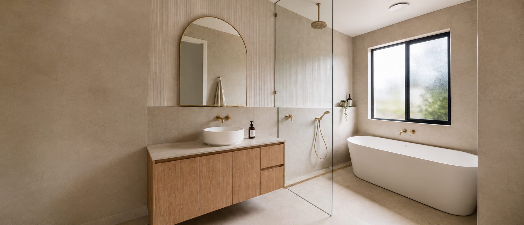 Bathroom renovation with freestanding bath